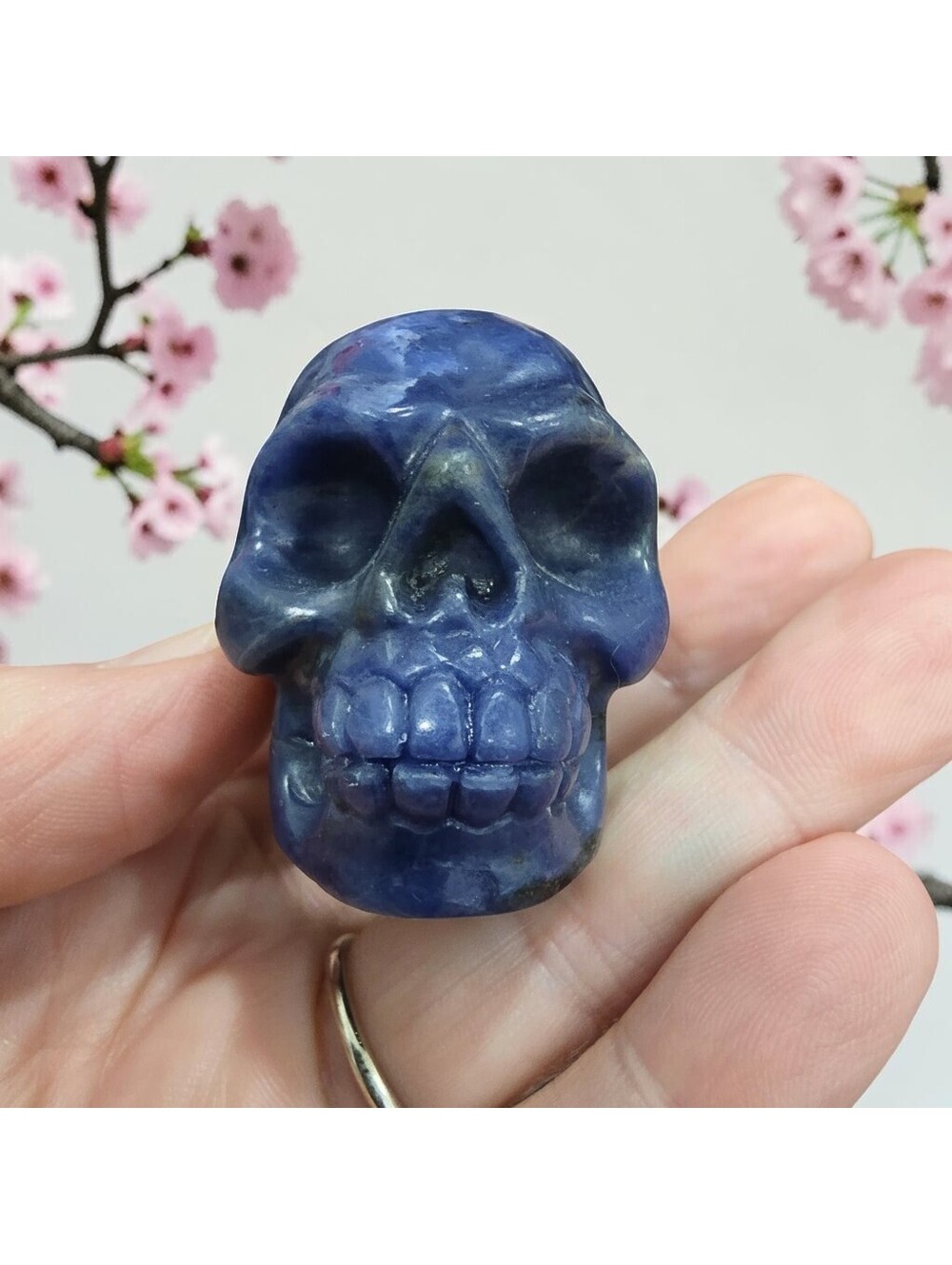 A420. Lapis Lazuli Natural Crystal Skull Carving 2"